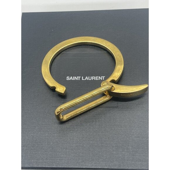Saint Lauren Bracelet  logo YSL    box/ duster Cuff Hinged Jewelry Designer - Picture 3 of 4